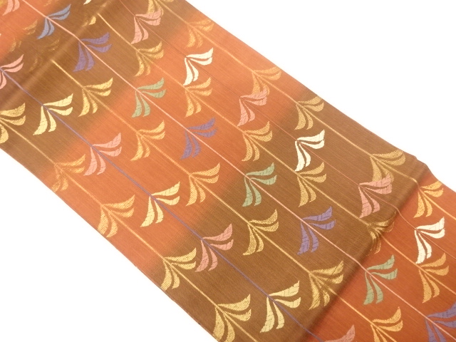 柳模様織り出し袋帯